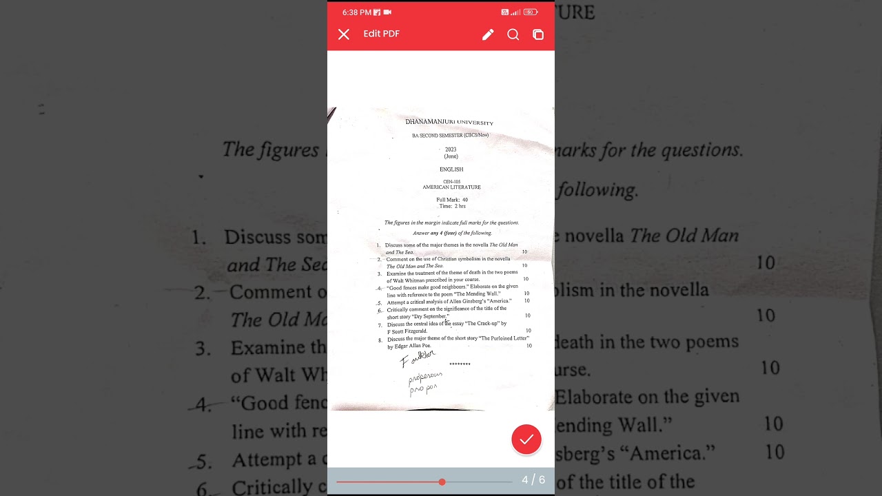 DM college of arts (English honours question paper for 2023)