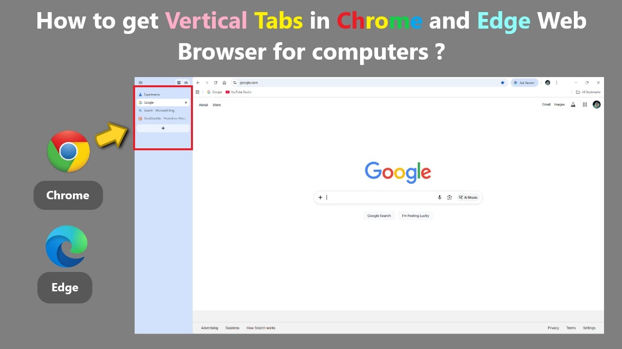 How to get Vertical Tabs in Chrome and Edge Web Browser for computers ...