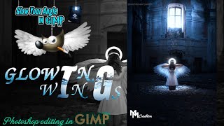Glowing Angel's Wings Photo manipulation Photoshop editing into gimp Speedart | Codingcreator screenshot 4