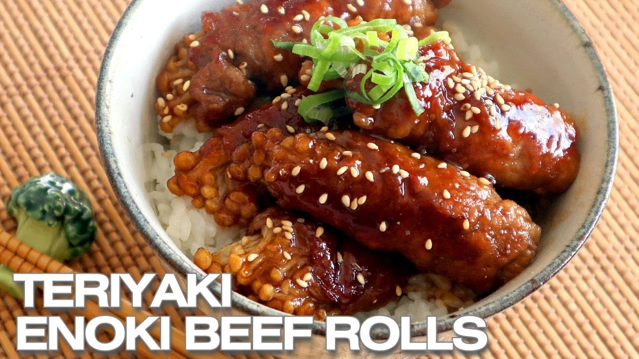 Easy Japanese Teriyaki Enoki Beef Rolls | Ready in 20 Minutes Easy Japanese Teriyaki Enoki Beef Rolls | Ready in 20 Minutes