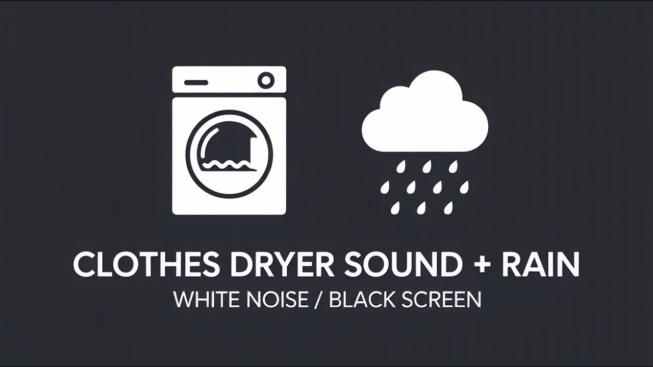 Rain and Clothes Dryer Sound 🌧️ | Deep Sleep ASMR White Noise (10 Hours Black Screen)