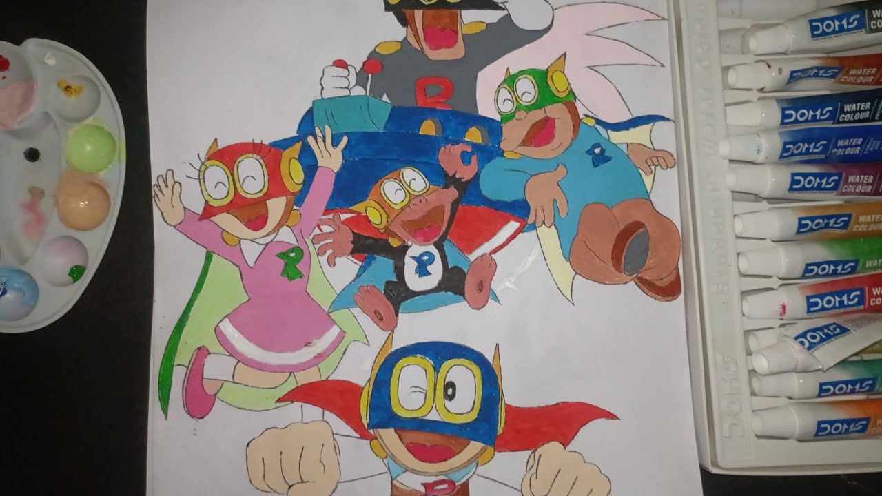 I draw all Perman with water colour😀