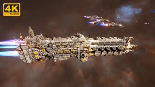 Imperial Navy vs Craftworld Aeldari - Skalgrim Mod - 4K Quality - Battlefleet Gothic Armada 2