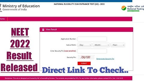 Finally Neet UG 2022 Result Announced | Direct Link To Check NEET 2022 Results