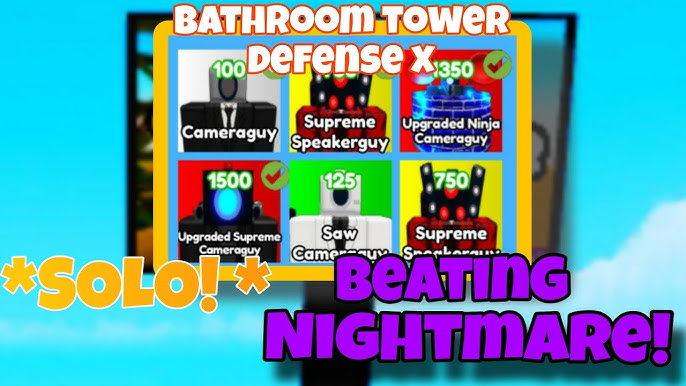 Uusimmat koodit: Bathroom Tower Defense X
