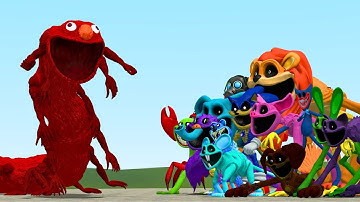 New Elongated Elmo Vs All Smiling Critters Poppy Playtime Chapter 3 In Garry