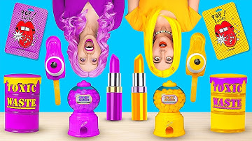 123GO! 24-Hour Food Challenge 😋 Purple vs Yellow – Last to Stop Wins