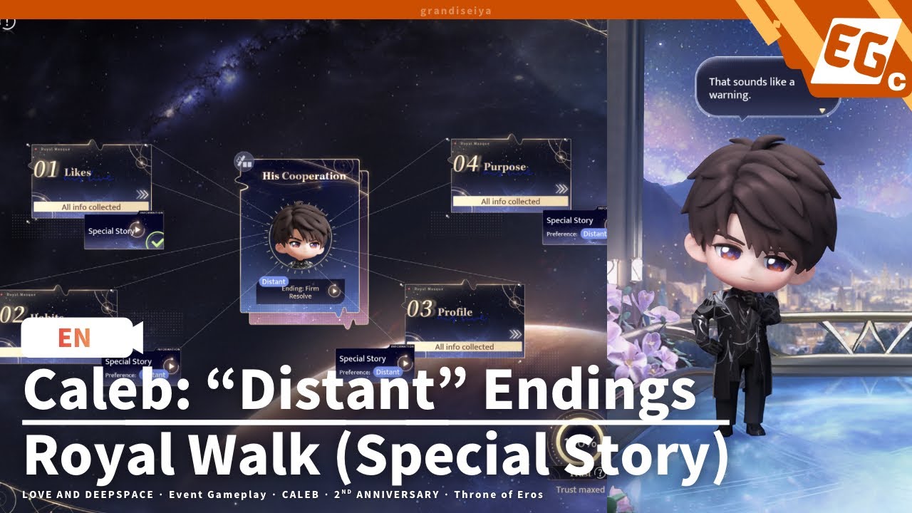 【EN】Caleb: Royal Walk (Distant Ending: Firm Resolve) | Event Gameplay | Love and Deepspace