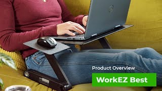 WorkEZ Best Adjustable Laptop Stand and Lap Desk for Bed - ergonomic laptop lap desk for couch