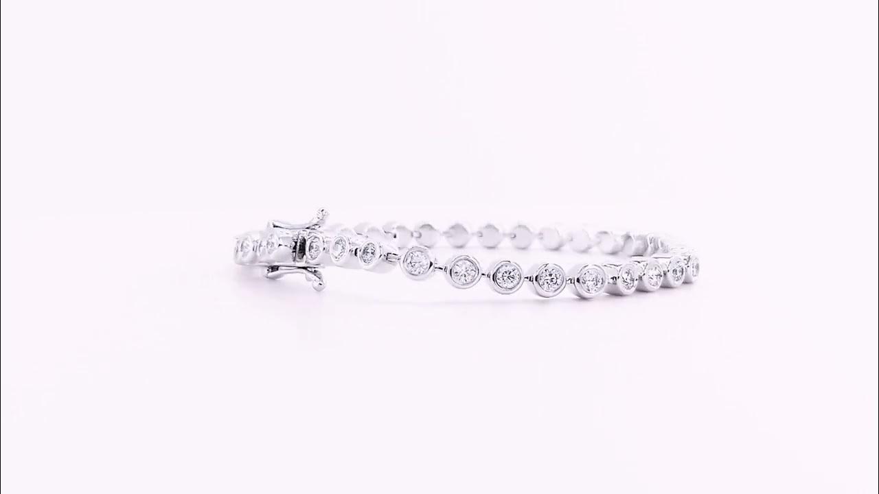 18K Rose & White Gold Polish Diamond Bracelet For Women