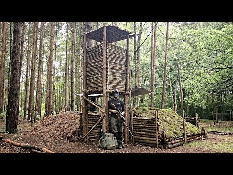 Bushcraft Camp Update 11 - Hunting Tower, Dog House, Gate and Raised Camp Bed