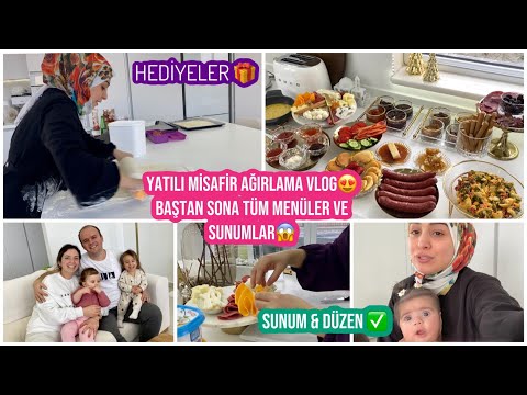 BAŞTAN SONA YATILI MİSAFİR AĞIRLAMA VLOGU, KAHVALTIDAN ÇAY SOFRASINA KADAR SUNUM & HAZIRLIKLARIM