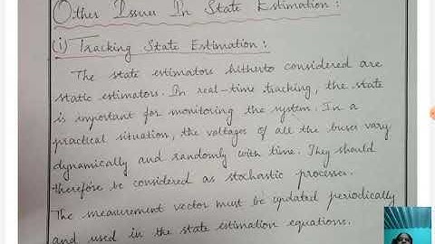 Lecture Video_15EE81_Module-5_Other Issues in State Estimation_R.Gunasekari