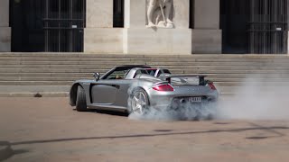 Porsche Carrera GT Drifting, Sound and Revs in Milan!