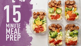 15-Minute Chicken Sausage Pasta Meal Prep Bowls - Smile Sandwich