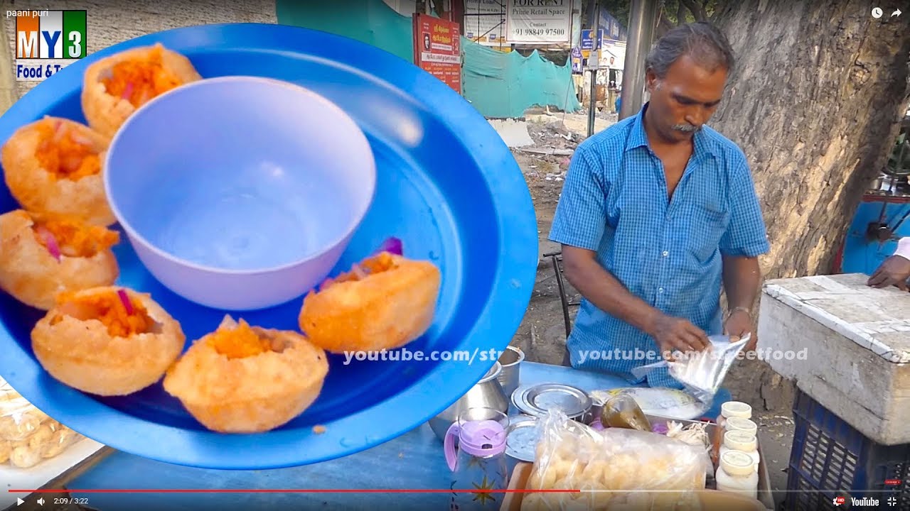Crispy Hollow Puri Filled with a Mixture of Flavored Water - Pani Puri - Street Food | STREET FOOD