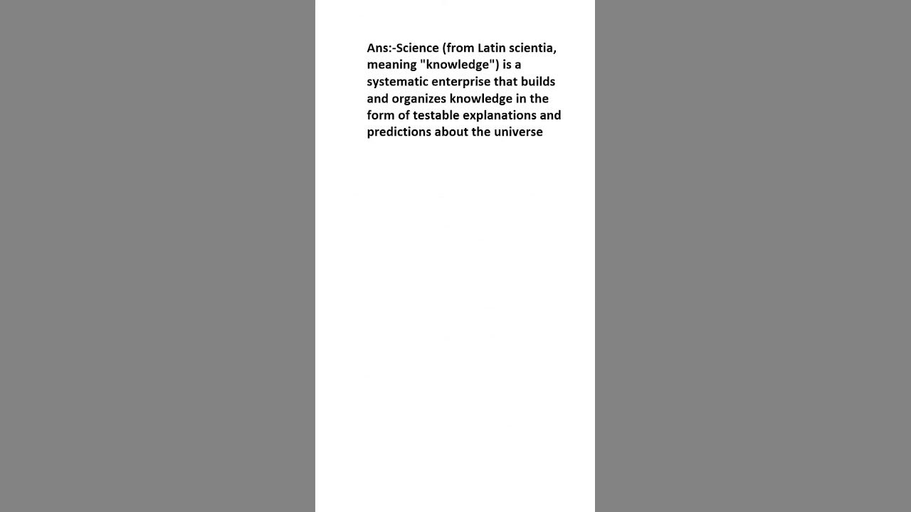 What is index of branches of science youtube