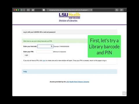 Alternate Off Campus Logins for LSU Health New Orleans Libraries