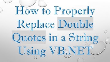 How to Properly Replace Double Quotes in a String Using VB.NET