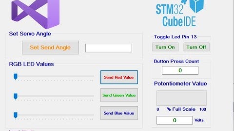 VISUAL STUDIO GUI VS STM32 USB VIRTUAL COM PORT STM32F401 PWM ADC