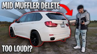 MID MUFFLER DELETE ON MY BMW X5M50i *TOO LOUD!?*