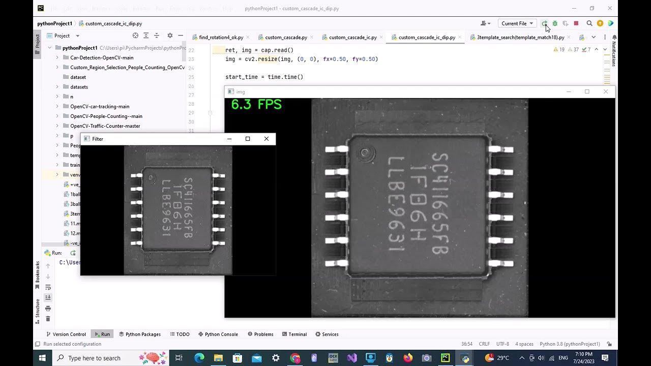 Opencv : Python | Custom Defect Detection | IC Lead Inspection ...