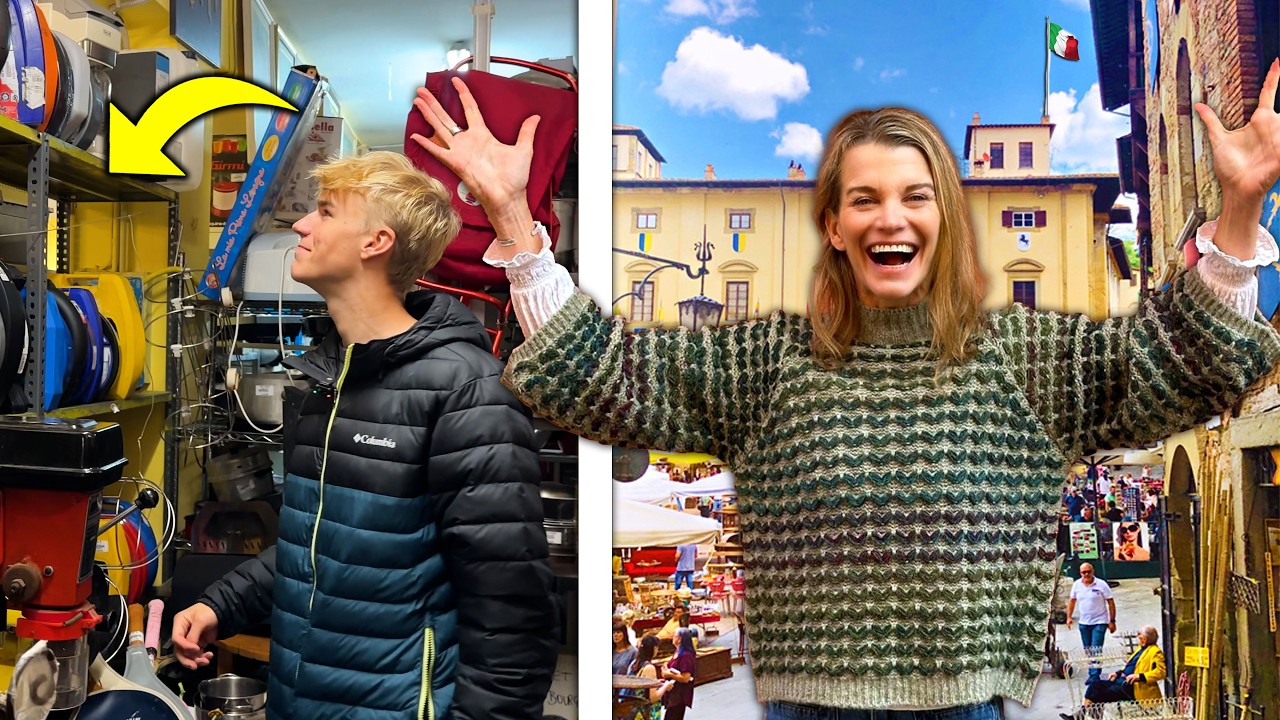 Мой сын впервые на моём YouTube! И наше приключение на итальянском блошином рынке