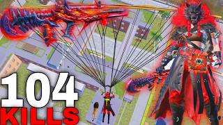 104 KILLS!😍 SUPER AGGRESSIVE FULL RUSH GAMEPLAY with BEST OUTFITS🔥SAMSUNG,A7,A8,J4,J5,J6,J7,J2,J3,XS