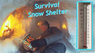 Building a Winter Survival Snow Shelter with a Fireplace by TheTautLine 2,231 views 1 year ago 7 minutes, 19 seconds