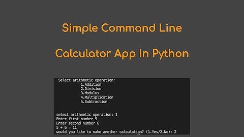 Simple Command Line Calculator App In Python