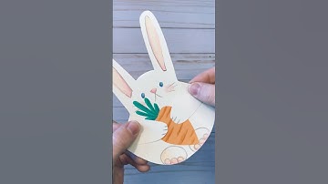 Adorable Spring Easter Bunny Handprint Paper Craft DIY Card #papercraft #easycraft #kidsactivities