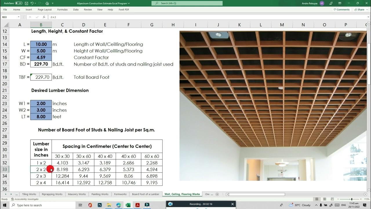 ESTIMATING LUMBER, PLYWOOD, AND NAILS FOR CARPENTRY WORKS YouTube
