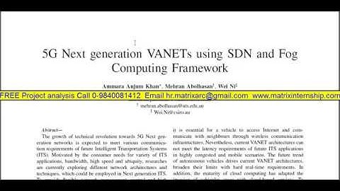 5G Next generation VANETs using SDN and Fog Computing Framework