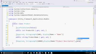 Entity Framework Application (part 2) Adding Product Class