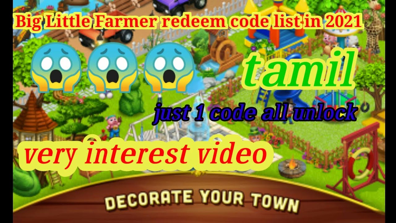 big little farmer redeem code list in Tamil\ big little farmer\ code