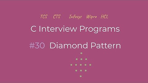 Diamond Pattern Printing (Tamil) | C Interview Programs | Logic First Tamil