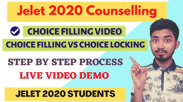 JELET 2020 Counseling Choice Filling & Locking Full Step by Step Process| Full Demo Video Live|