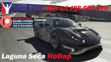iRacing hotlap Ferrari 488 GT3 Evo Laguna Seca 1.23.7 Setups available