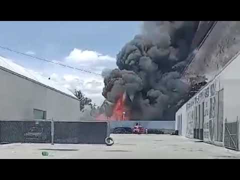 Incendio en fábrica de solventes en Chicoloapan, Edomex