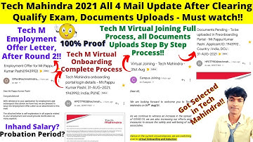 🔴Tech Mahindra 2021 New All 4 Mail Update After Getting Qualify Exam, Documents Uploads - Must watch