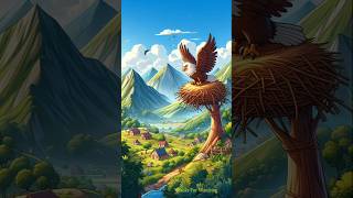 An eagle had built its nest on top of the hill #ai video #sad story