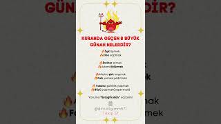 Kuran Keri̇m De Geçen 8 Büyük Günah