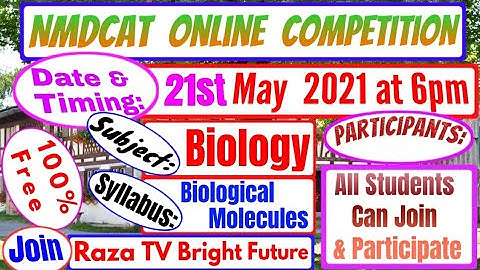 Nmdcat Online Competition Test 5...Biological Molecules...Raza TV... Saeed mdcat