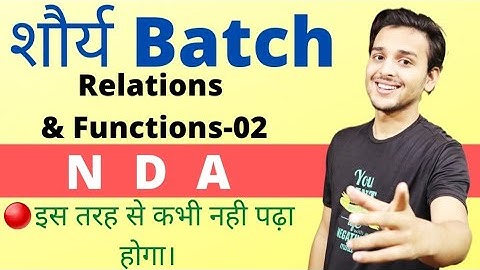 Relations & Functions-02|NDA Math|Pranav Pandey|September attempt
