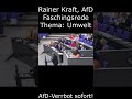 AfD-Faschingsrede zum Thema Umwelt, Rainer Kraft, AfD  redet dazu. #afd #umwelt #faschismus #lustig