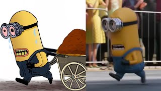 minions Escapes  funny cartoon drawing meme | Try to not Laugh