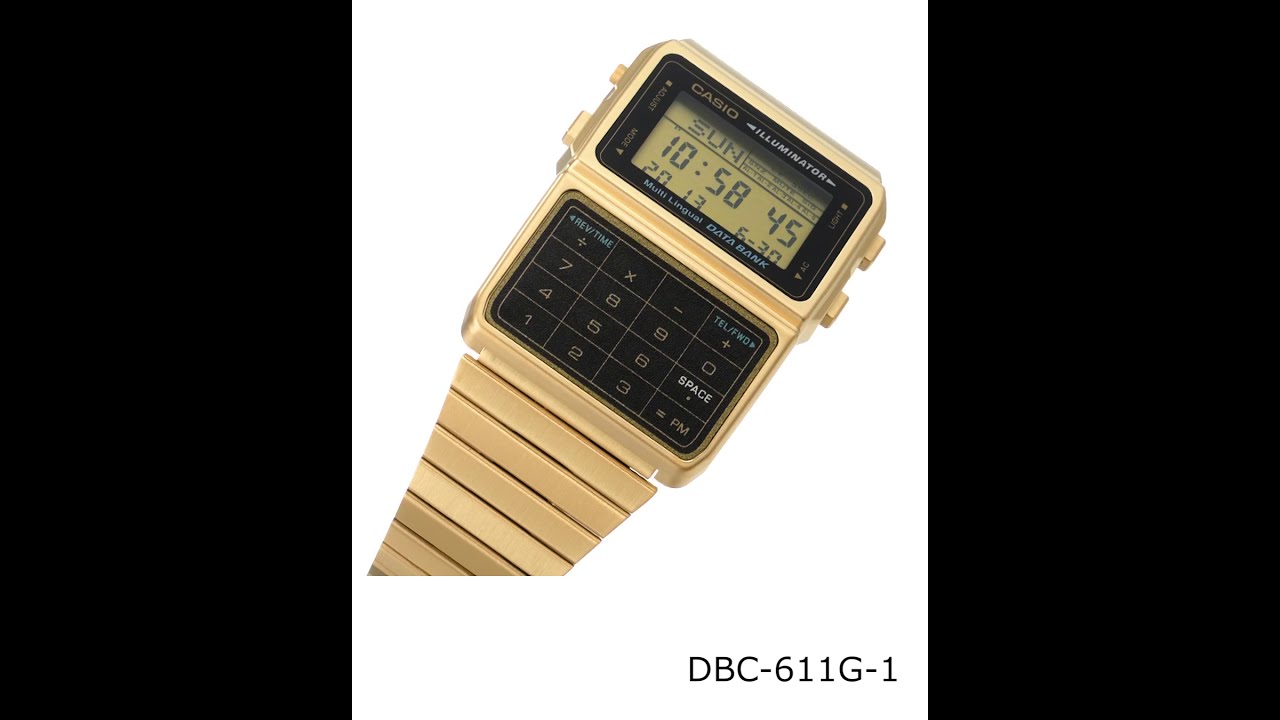 Reloj Casio Hombre Dorado Calculadora DBC-611GE-1EF — Joyeriacanovas