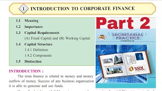 Syjc SP New Syllabus Chapter 1 Introduction To Corporate Finance part 2 || HSC Secretarial Practice