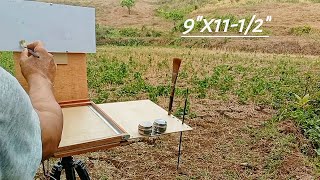 Handmade Easel/Pochade box: Wet panel carrier holder and Palette box