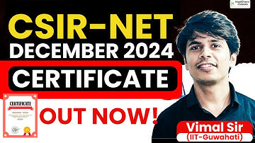 ✅ CSIR-NET December 2024 Certificate OUT NOW! | CSIR NET Dec 2024 E- Certificate